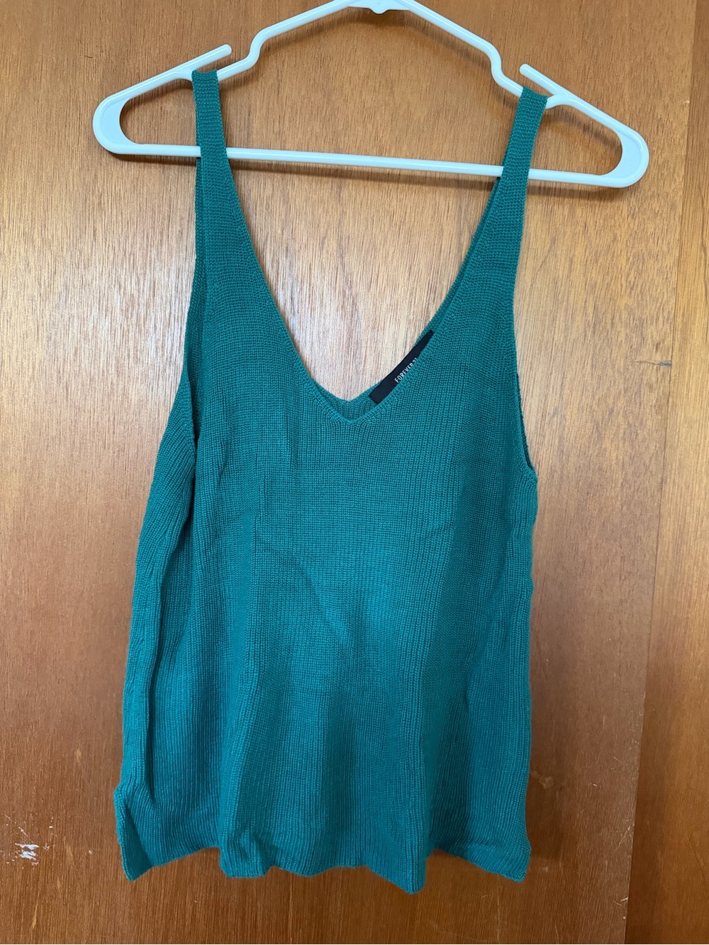 Forever 21 Teal V-Neck Knit Tank